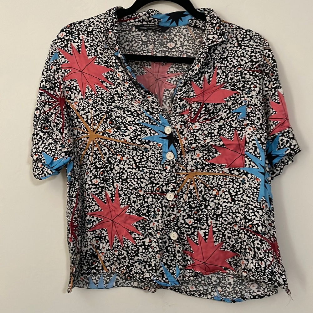 Zara women boxy pattern top